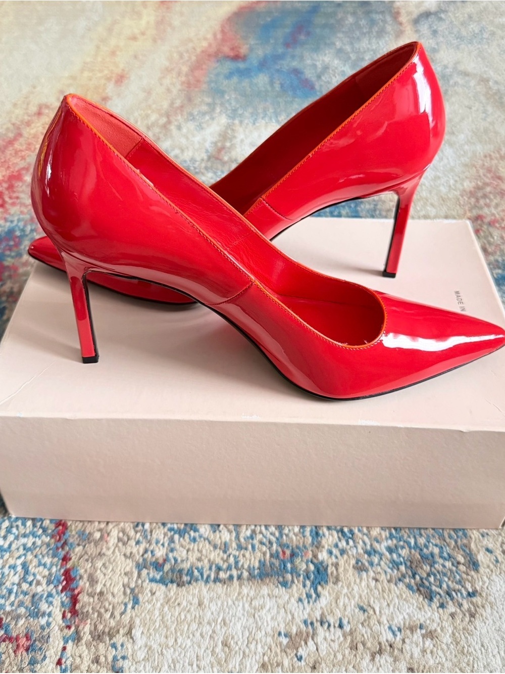 Via Spiga Glossy Red Pointed-Toe Pumps (made in Italy)